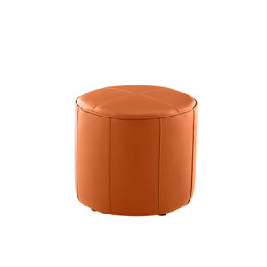 K2 Marbella Keg Round Ottoman Orange PU Leather