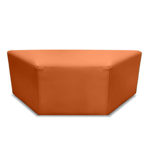 K2 Marbella Sturt Trapezium Ottoman Orange PU Leather