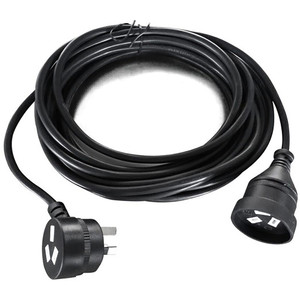 8Ware Piggy Back Power Extension Lead 2 Metre Black