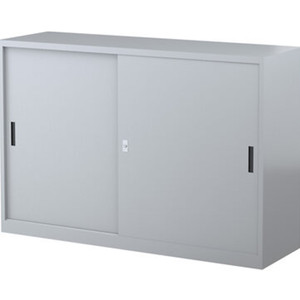 Steelco Sliding Door Cabinet 2 Shelves 1500W x 465D x 1015mmH Graphite Ripple