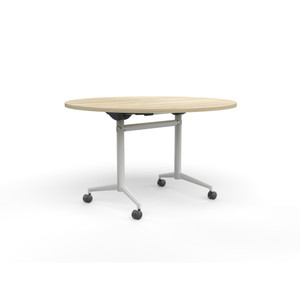 OLG Uni Flip Top Table 1200D x 720mmH New Oak Top White Frame