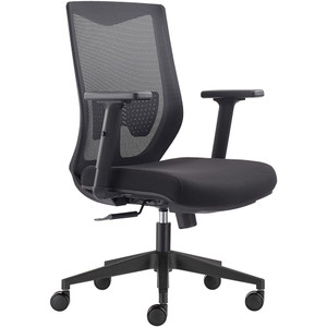Gibbs High Back Executive Chair With Arms Mesh Back Black Fabric Seat