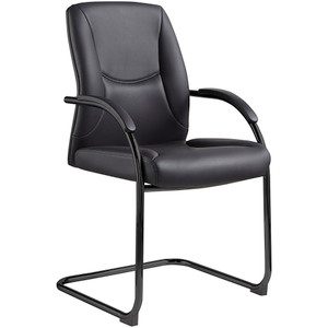 Hilton Cantilever Visitor Chair With Arms Black PU