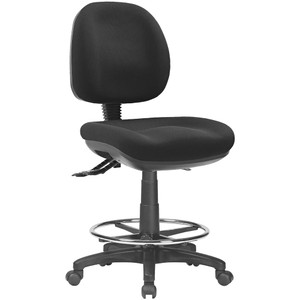 P350 Low Back Drafting Chair 3 Lever 640-890mmH Black Fabric