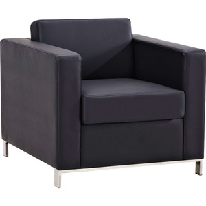 Plaza Lounge Chair 1 Seater 835W x 790D x 740mmH Black PU