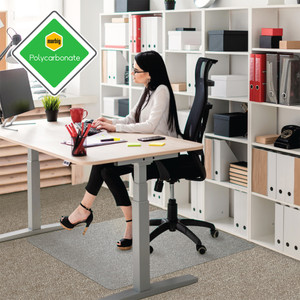 Marbig Chairmat Polycarbonate 90 x 120 cm Rectangle for Carpet up to 12mm