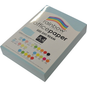 RAINBOW OFFICE PAPER A4 80GSM Sky Blue Ream of 500