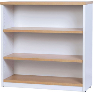 Logan Bookcase 2 Shelves 900W x 315D x 900mmH White And Oak