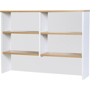 Logan Desk Hutch 1800W x 315D x 1075mmH White And Oak