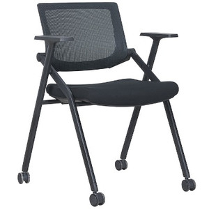 MESH CROSS TRAINING CHAIR WITH ARMS BLACK