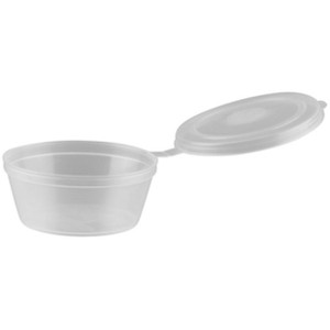 BetaEco Hinged PP Portion Cup with Lid 30ml (1oz) Carton of 1000 55mm x 30mm x 30mm