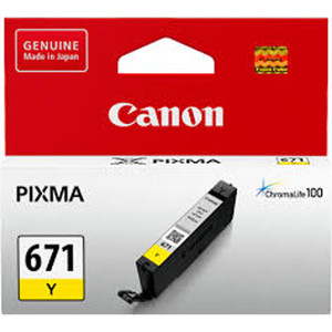 CANON CLI-671 ORIGINAL YELLOW INK CARTRIDGE Suits Canon Pixma MG5760BK - 300 Pages