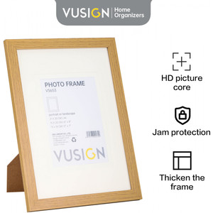VuSign Certificate & Photo Frame Wall Mountable Natural Colour Fits A4 Size Certificates and 6" x 8" / 5" x 7" Photos