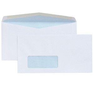 CUMBERLAND CORRESPONDENCE ENVELOPES WINDOW FACE 120x235mm Gummed DLX Sec. (Box of 500)