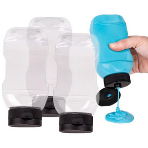 Upside Down Squeeze Bottle with Non Drip Valve Pack of 3
