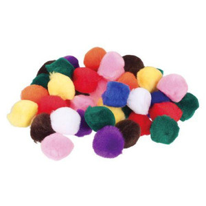 Pom Pom Coloured 25mm Pack of 100