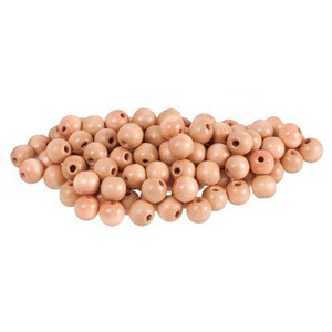 Beads Wooden Natural Pack of 100 - 12mm