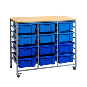 Triple Tote Tray Trolley Kits - Triple Kit - Blue