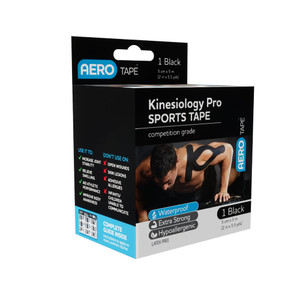 AEROTAPE Black Kinesiology Pro Sports Tape 5cm x 5m