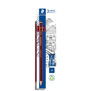 Staedtler 110 Tradition Graphite Pencils - 2B, Card of 3