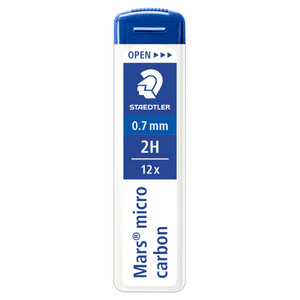 Staedtler 250 Mars Micro Carbon Leads 0.7mm - 2H, Tube of 12