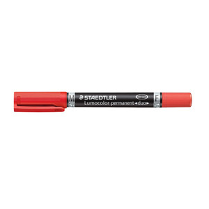 Staedtler 348 Lumocolor Duo Permanent Marker - Red, Each