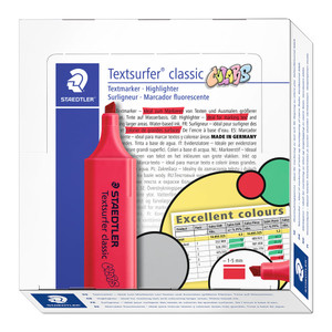 Staedtler 364 Textsurfer Classic Highlighter - Red, Each