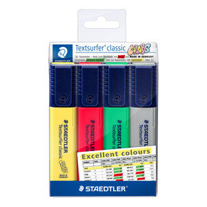 Staedtler 364 Textsurfer Classic Wallet of 4 Vintage Colours
