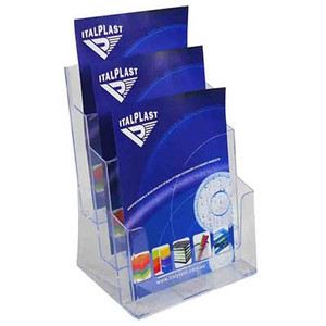 ITALPLAST Brochure Holder A4 3 Tier - Clear, Each
