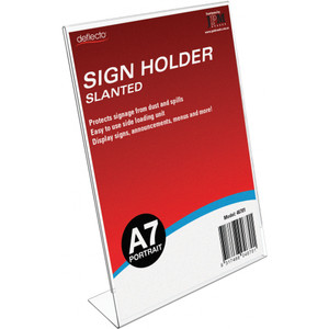 Deflecto A7 Slanted Sign/ Menu Holder - Portrait, Each