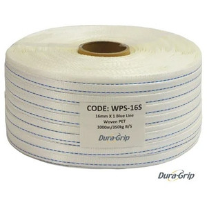 Dura-Grip Woven 16mm x 1 Blue Line  Strapping, 1000m (WPS-16S)