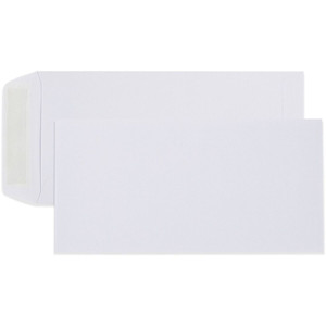 DL Plain Face Peel & Seal Pocket – White 100 gsm, Box of 500