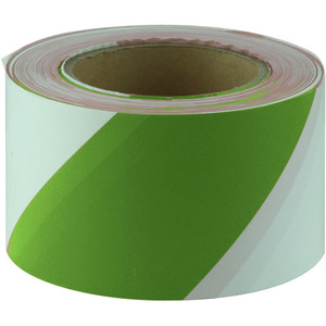 MAXISAFE BARRICADE TAPE Green & White 75mm x 100m