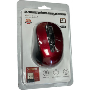 2.4GHz Wireless Mouse with USB Receiver (4D), Each