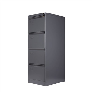 Metal Filing Cabinet – 4 Drawer Black Assembled, Each