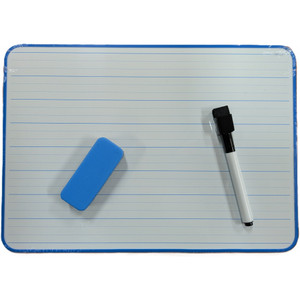 Gusspak A3 Double Sided Plain/24mm Dotted Thirds Magnetic Student Whiteboard with Mini Eraser and Marker