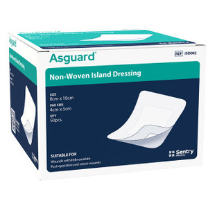 AsGUARD Flex + Non-Woven Island Dressing 8cm x 10cm