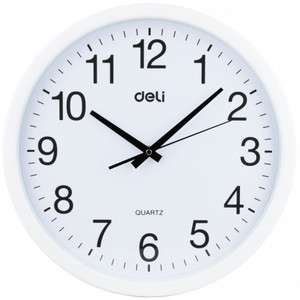 Deli 30xcm White Round Wall Clock