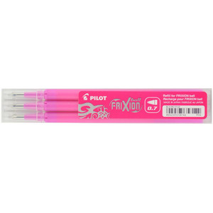 Pilot FriXion Ball Pen 0.7mm Fine Pink Refill Pack of 3