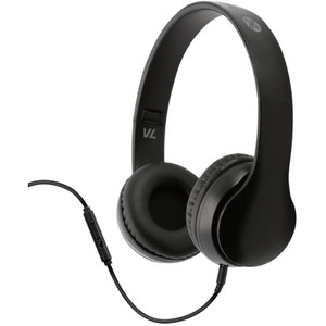 Moki Flip Headphones Volume Limited with Removable 3.5mm Audio Cable & In-line Mic - Black, Each