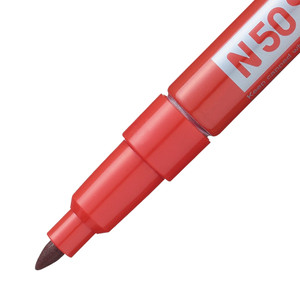 Pentel N50S PEN Permanent Marker 1.0mm Fine Bullet Point Red, Box of 12