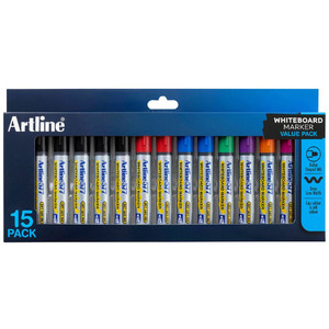 Artline 577 Assorted Whiteboard Markers Value Pack of 15