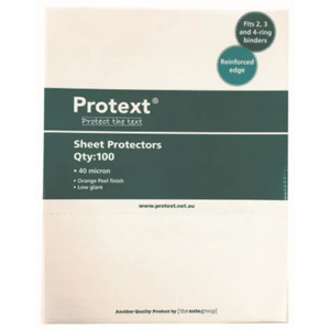 Protext A4 Economy Sheet Protectors 40 Micron Clear Orange Peel Finish, Box of 100
