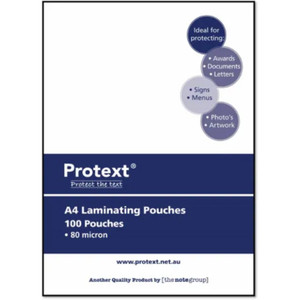 Protext A4 80 Micron Laminating Pouches, Box of 100