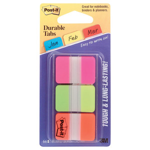 POST-IT DURABLE INDEX TABS 686-PGO - Pink, Green, Orange (Pack of 66)