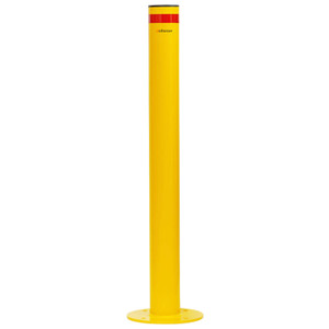 Surface Mounted Bollard 90mm Yellow - Black Cap