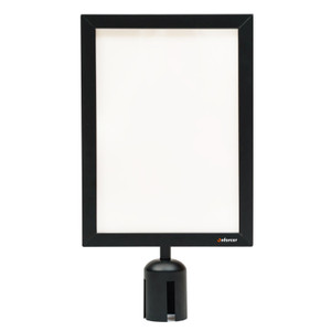 Powder Coated Black A3 Sign Frame Portrait Fits Retractable Belt Barrier Bollard