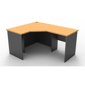 Rapid Worker 1200 x 1500 x 600 Open Corner Workstation - Beech / Ironstone