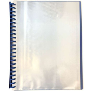 DISPLAY BOOK - CLEAR FRONT COVER - A4 20 POCKET - REFILLABLE - BLUE