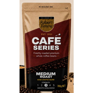Robert Timms Café Series Coffee Beans – 700g Medium Roast, Each